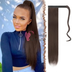 Extensie de par coada cu clema si arici dreapta de 55 cm cod cod MW40066K Saten Inchis